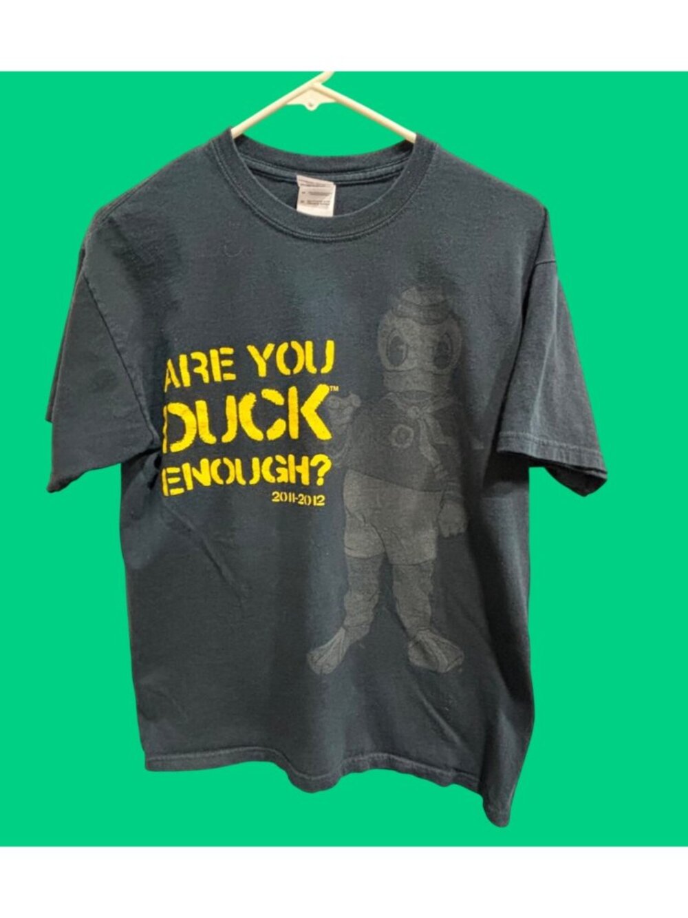 Men’s/Unisex M Gildan “Are You Duck Enough?” Navy Graphic Tee